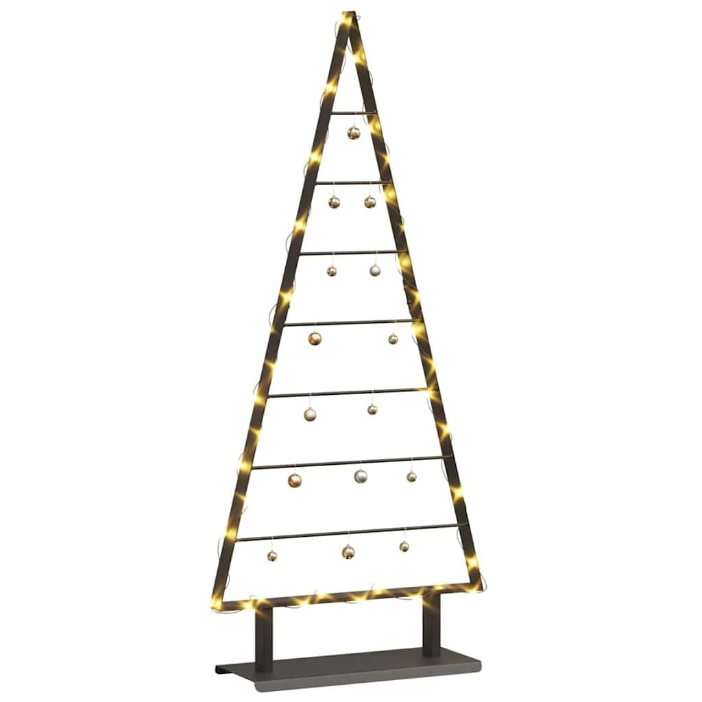 vidaXL Metal Christmas Tree with Stand Black 125.5 cm Steel, Living Room Decor Ideas, Minimalist Metal Tree, Contemporary Holiday Decoration, Aesthetic Indoor Christmas
