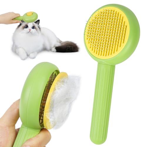 Self-Cleaning Slicker Brush for Dogs & Cats - Efficiently Removes ...