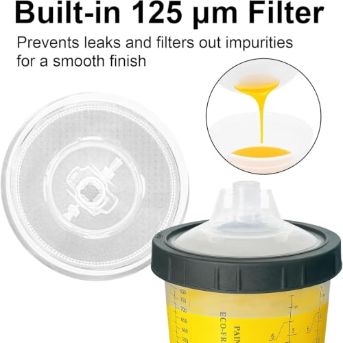 Image of Paint Spray Gun Disposable Cups System 800ml (28oz) with Lids Liners
