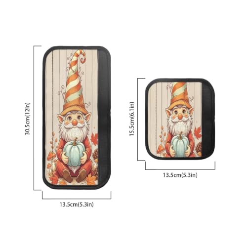 Image of Fridge Door Handle Covers Set of 6 Kitchen Appliance Decor Handles Glove Anti-Slip Protectors Autumn Refrigerator Decor Accessories, Gnome Fall Pumpkin Print