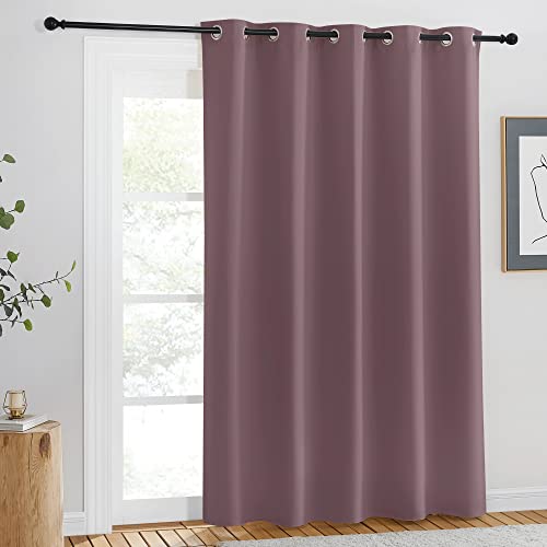 NICETOWN Blackout Dry Rose Curtain for Windows 84 inch Long - Thermal Insulated Solid Grommet Room Darkening Drape Sound Reducing for Bedroom/Living Room (1 Panel, W66 x L84)