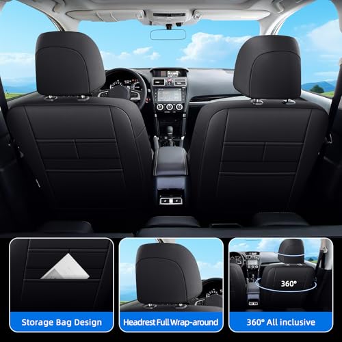 Image of IKABEVEM Custom Fit Seat Covers for Subaru Forester 2014-2018 Full Set