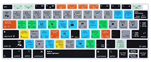 MMDW Coque de protection en silicone souple pour clavier de raccourcis raccourcis Compatible avec MacBook Air 2018 13,3" A1932 avec écran Retina et Touch ID Film de protection souple Adobe Lightroom