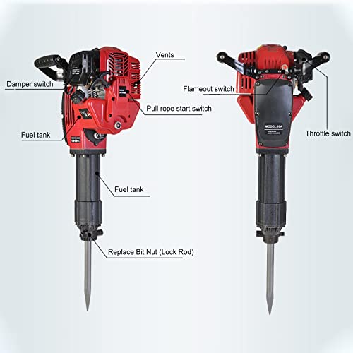 Abbruchhammer, professioneller Elektro-Bohrhammer, 55J Elektro-Unterbrecher, 1900 U/min Presslufthammer für Beton und… – Bild 7