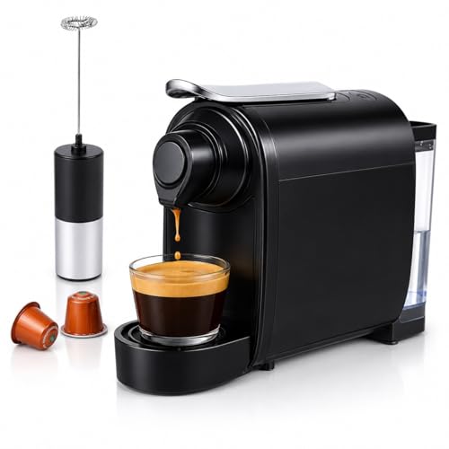 Image of Original 1400W Capsule Coffee Machine with Frother | Perfect espresso shots for Cappuccino, Latte and Americano | 3 Coffee Shot options - Ristretto, Espresso, Lungo