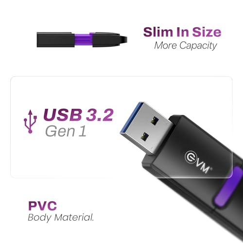 Image of EVM EnX 128GB USB 3.2 Gen 1 Flash Drive | Exceptional 120MB /s Read| Sturdy Premium Metal Body | Convenient Integrated Key Loop | Laptop Desktop Smart TV Car Stereo | 10 Years Warranty (ENX /128GB)
