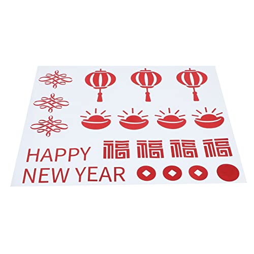 NUOBESTY Ano Adesivo Ano Chinês Decalque Festival Primavera Decoração Porta de Parede Adesivo de Vid