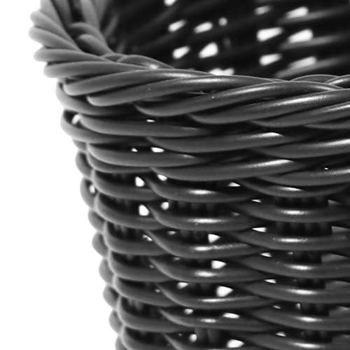 Bike Basket Front for Kids & Adult, Detachable Rattan-Style, Black, Small - image 8