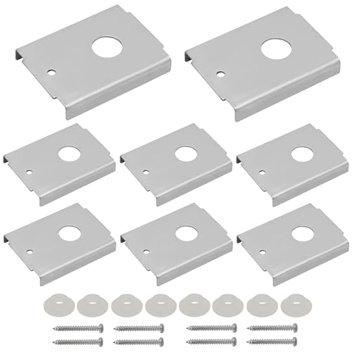 Kit de reparación para puertas plegables BokWin de 8 piezas | Herrajes para puertas plegables, para puertas de bolsillo y acordeón de 1-3/8 pulgadas, abrazaderas superior e inferior con tornillos y juntas miniatura 5