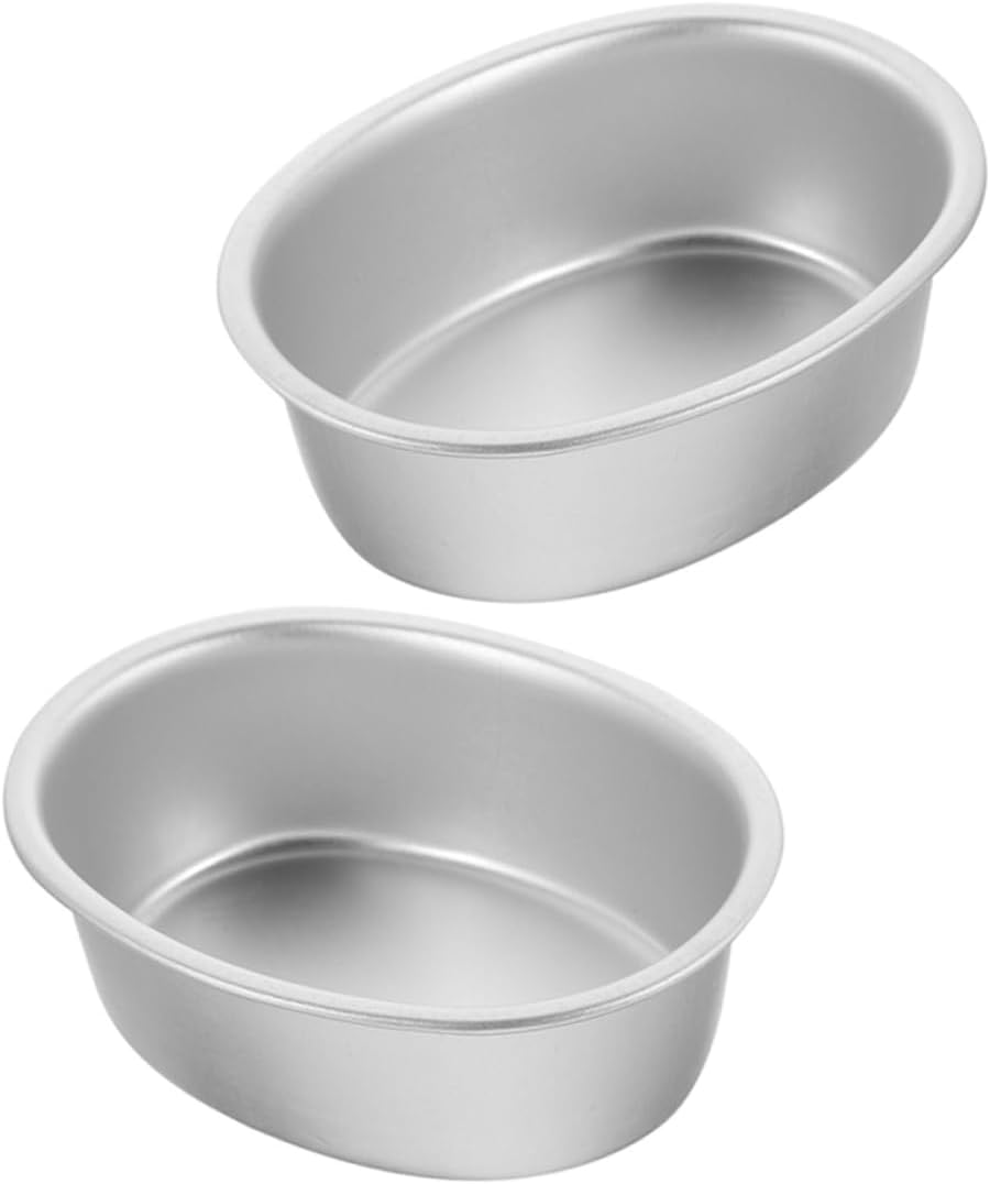 Baking Mold,Cake Pans 2pcs Oval Baking Molds Aluminum Alloy Cheese for Bakery Muffins and Desserts Ideal for Weddings and Parties Baking Tools