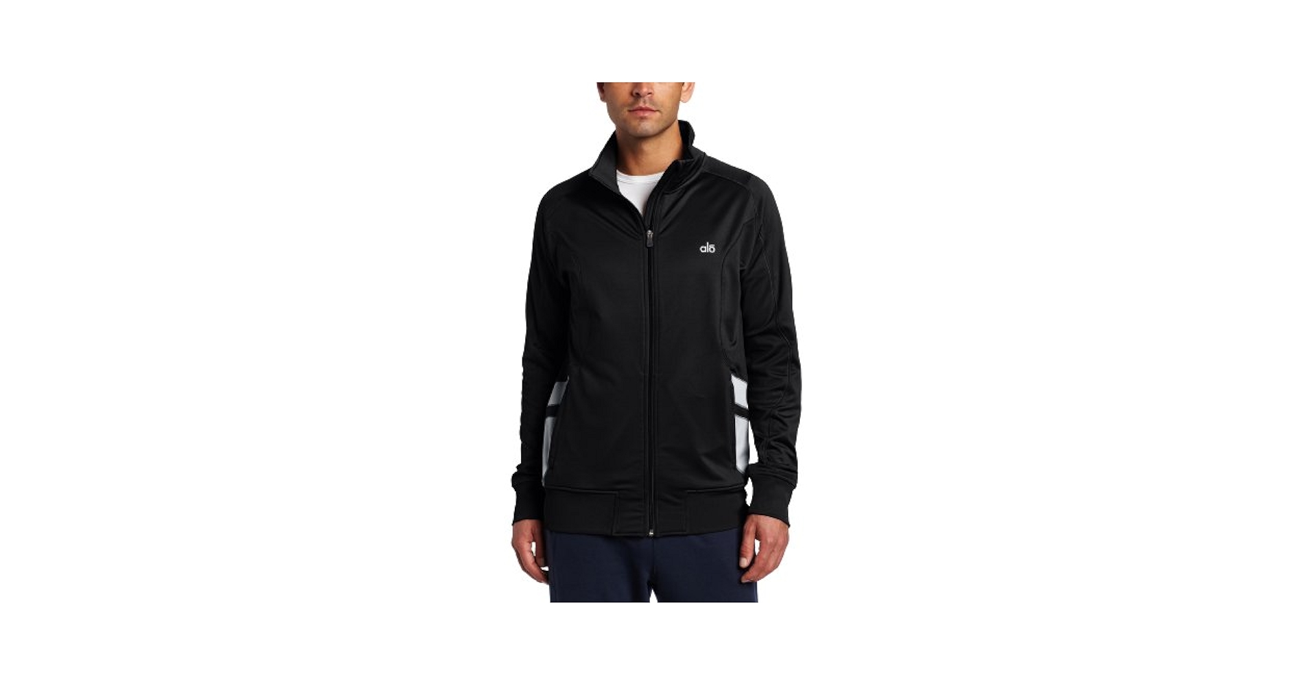 Alo Yoga Men's Venture Full-Zip Jacket, Obsidian/Olympic