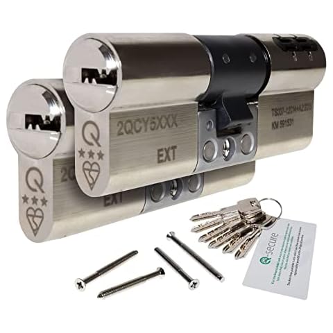 Truly PVC Limited Nickel, 40/40 (80mm) Pair of Orion TS007 3-Star Anti-Snap Euro Cylinder Lock Door Barrel Cover