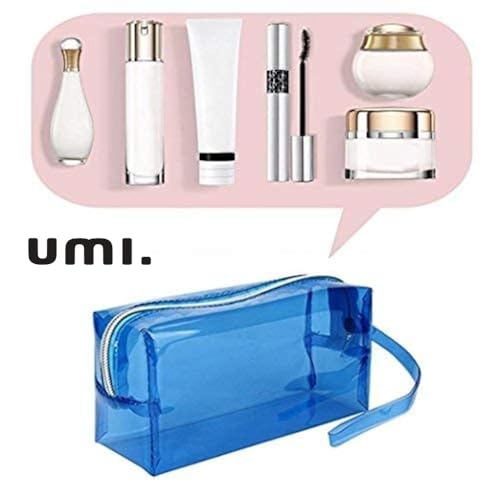 Image of Amazon Brand - Umi Clear Pencil Pouch PVC Large Pencil Case Zippered Waterproof Stationery Pouch for Students Yellow,Pencil Case,Office Supplies (Blue)
