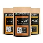 VITASTE Premium Ground Spices Pack, Sambar Podi, Rasam Podi, Vathal Kuzhambu Podi Stone Ground, South Indian Cooking Masala, Monthly Essential Masala Pack
