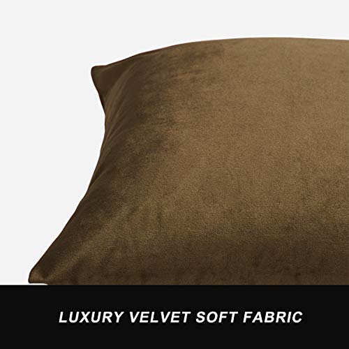 Image of GIGIZAZA Decorative Throw Pillow Covers,24 x 24 Chocolate Couch Pillow Covers,Velvet Square Cushion Covers