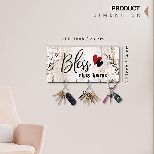 Image of kotart Unique Stylish Modern Wooden Key Holder for Home Decor Living Room Office with Stylish Key Organizer | Designer Wall Decor | Wall Art Decorative Items | Wall Decoration (Hanging 9)