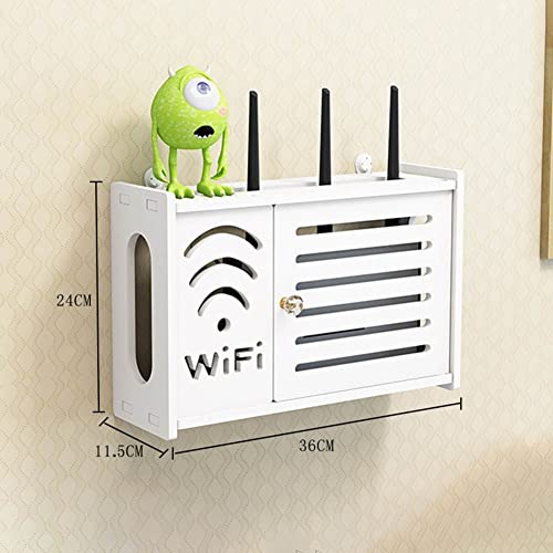 ZYWUOY Wireless Router Rack, Living Room Wall-mounted WiFi Storage Box - Image 3