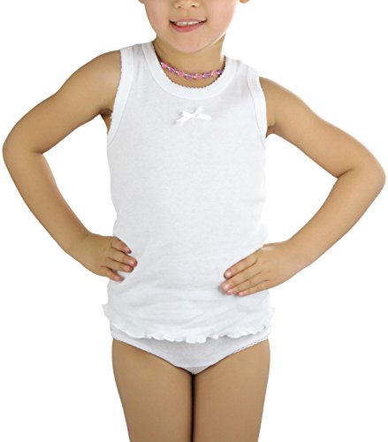 Image of ToBeInStyle Girl's 4 Item Pack 100% Cotton Tank Tops or Spaghetti Strap Camisole Soft Undershirts