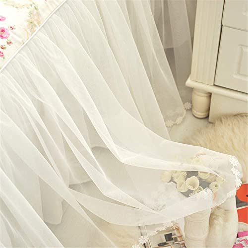 Zhuan Girls Bedding Set Lace Ruffle Duvet Cover Sets With Bed Skirt Princess Bedding Set Vintage Floral Print Duvet Cover Twin Size 4 Piece(California King,White) #TOP6