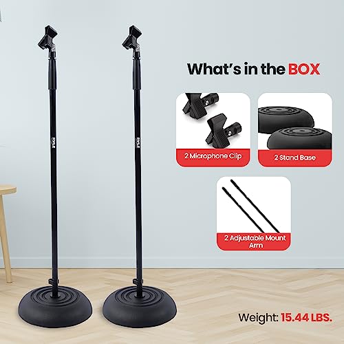 Pyle PMKS5X2 Universal Compact Base Microphone Stand - 2.8 To 5 Ft Height Adjustable Heavy Duty Lightweight Studio Floor Standing Mic Holder W/ Standard 5/8 Inch Mic Adapter thumb #5
