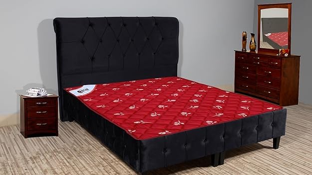 Image of Slim Foldable PU Foam 1 Inch Single Size Mattress (72X36X1 Inches,Maroon)