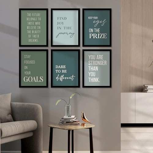 Image of kotart Quote wall Paintings with Frame for Home Decoration - Painting Living Room Bedroom Office hanging frames - Pack of 6 (14X20 Inch, F)
