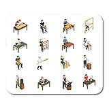 Paket enthalten: 1 * Mauspad. Mauspads Artisan Isometric Mit Baker Glassblower Carpenter Schneider Weaver Potter Schuhmacher Schmied Bildhauer Mauspad Für Notebooks, Desktop-Computer Büromaterial