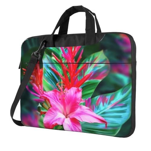 Sac ordinateur portable fleur rose antichoc et imperméable