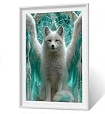 diamond painting kit completo cacciatore di sogni 5d diy quadri con perline lupo 50 x 70 cm pittura diamante diamond painting adulti bambini diamanti ricamo punto croce decorazioni casa regali zbsf277
