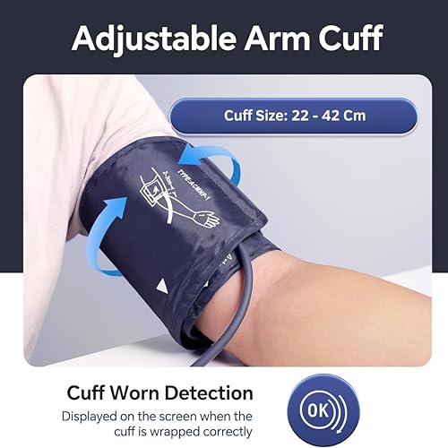 Image of Blood Pressure Monitor Cuff | Extra Long for BP Machine Cuff Replacement | Size XL (22-48cm) | Compatible with All Brands | Works with All BP Machines
