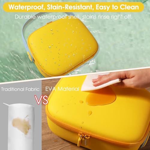 Yellow Makeup Case – Macaron Color Hard Shell Cosmetic Travel Case with Compartments, Waterproof & Durable, Portable Organizer for Make up, Skincare, and Accessories (Sunshine Yellow)4