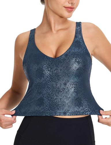 Image of THE GYM PEOPLE Womens' Sports Bra Longline Wirefree Padded with Medium Support