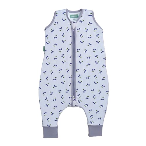 molis&co - Pijama Burbuja con Pies 0.5 TOG - 80 cm (2 años) - Ideal para Verano - 100% Algodón (Oeko-Tex 100) - Cherries