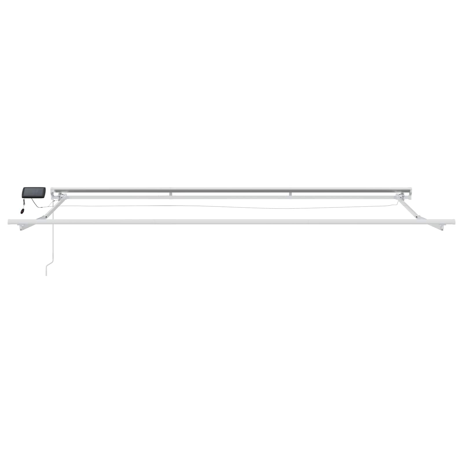 Ręczna rama markizy z diodami LED, 4,5 x 3,5 m, odporna na warunki atmosferyczne, wysuwana z korbą, odporna na promieniowanie UV, idealna do ogrodu, na taras, balkon i na zewnątrz