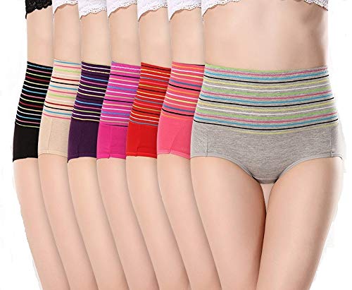 plumbury Women's Cotton High Waist Tummy Control Panty Free Size (Pack of 3)-picture-32