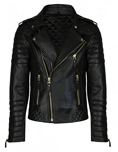 Image of SKADO Genuine Leather Jacket Men Real Leather Jacket Biker Soft Lambskin SlimFit