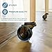 Antique Brass Casters with Rubber Wheels 1-5/8