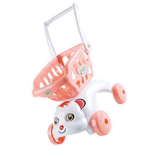 NUOBESTY Cor-De-Rosa Brinquedos Shopping Carrinhos Carrinho Shopping Fingir Brinquedos Interação Cri