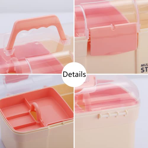 11'' Plastic Storage Box with Removable Tray, Multipurpose Organizer for Sewing, Art & Craft, Cosmetic (White) - Image 5