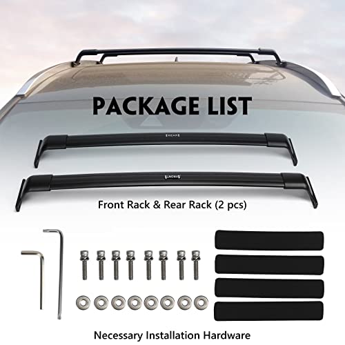 Huray Roof Rack Cross Bars For 2023+ Honda Crv Cr-V, Aluminum Black Crossbars Accessories For Cargo Carrier Luggage Kayak Canoe Bike (With Side Roof Rails) #TOP5