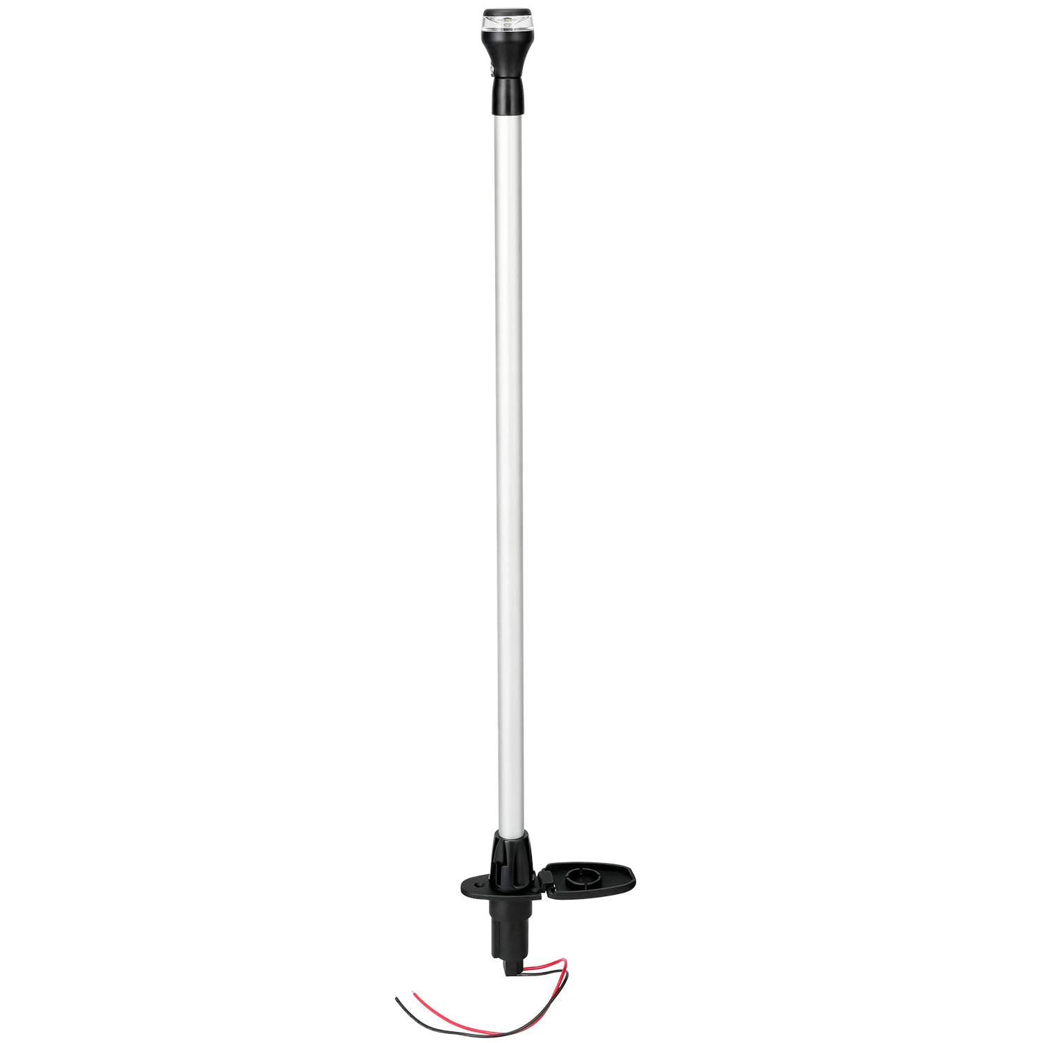 Boat Telescoping Pole Stern Light with Base, 360 Degrees All Round Led Anchor Light, Height adjustable from 27"- 41" Boat Navigation Lights for Yacht, Bass boat and Fishing Boat, 10-24 VDC, 1W