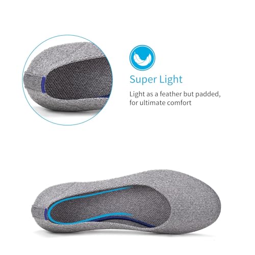 Image of Frank Mully Women's Ballet Flat Shoes Knit Dress Shoes Round Toe Slip On Ballerina Flats for Woman Low Wedge Comfort Soft
