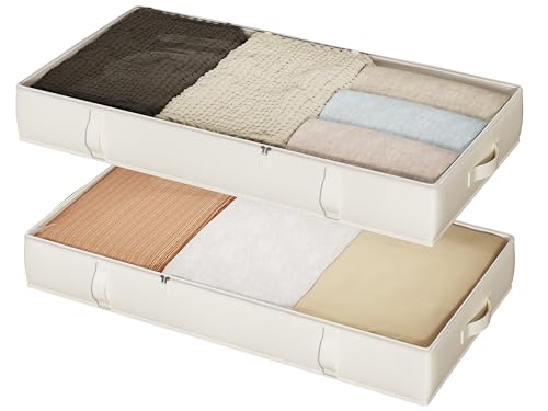 Vailando Under Bed Sturdy Storage Bins 2 Pack (6" Tall)