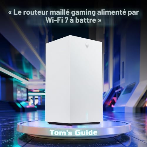 Routeur WiFi Predator Connect T7, WiFi 7, Jusqu'à 5.7Gbps, Latence 1 ms, Compatible Intel® Killer™ Prioritization Engine, Système Mesh