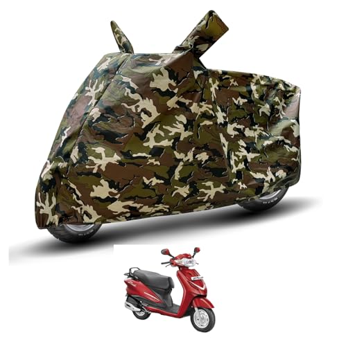 Image of Auto Hub Waterproof Scooty Cover Compatible with Hero Duet Dustproof, UV Protection Two Wheeler Scooty Duet Cover - Army Print