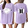 B-T-S World Tour Shirt Women is Back World Tour 2026-2027 Tshirt Bangtan Boys RM Jin Suga J-Hope Jimin V Jungkook Concert Support Tops Round Neck Short Sleeve Shirts Y2K Hip Hop Blouse for Fans #1
