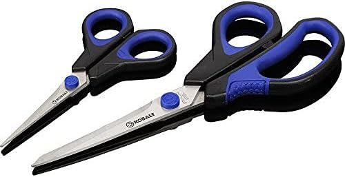 Kobalt 2pk Stainless Steel Scissors, Non Slip Grip, 8.5" & 5.5" Long