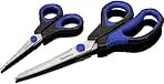 2pk Stainless Steel Scissors, Non Slip Grip, 8.5" & 5.5" Long
