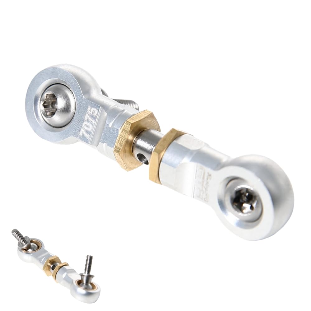 GTBRacing CNC 7075 Steering Servo Wiper Arm Link Rod for 1/5 RC Car HPI KM rv Baja 5b ss 5sc Upgrade Part (Silver)