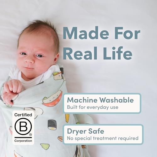 Image of Loulou Lollipop Muslin Swaddle Blanket for Baby Boy & Baby Girl - Soft Breathable Muslin Wrap, 47 inchx47 inch Receiving Blanket for Newborn & Toddler - French Breakfast